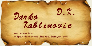 Darko Kablinović vizit kartica
